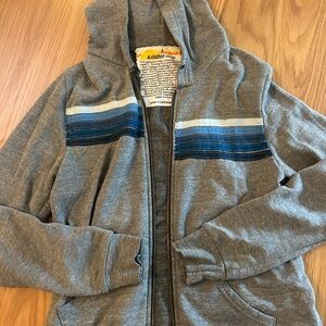 Aviator Nation Women’s Zip-Up Sweater in Gray and Blue